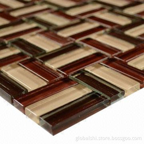 Red Crystal Glass Mosaics Tile, Mixed Colors, 300 x 300mm, 23 x 48mm Unit Size
